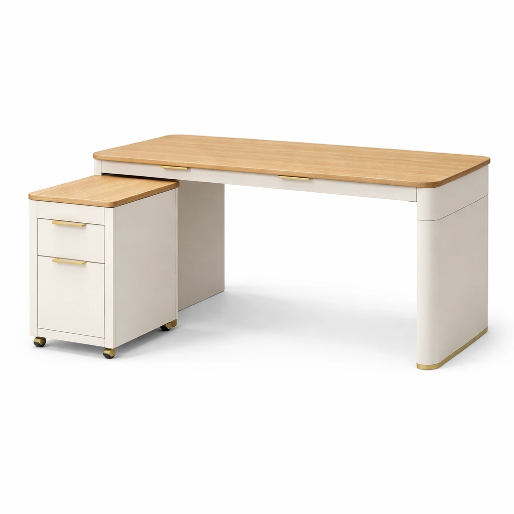 Moderner Schreibtisch mit Rollcontainer-srivora
